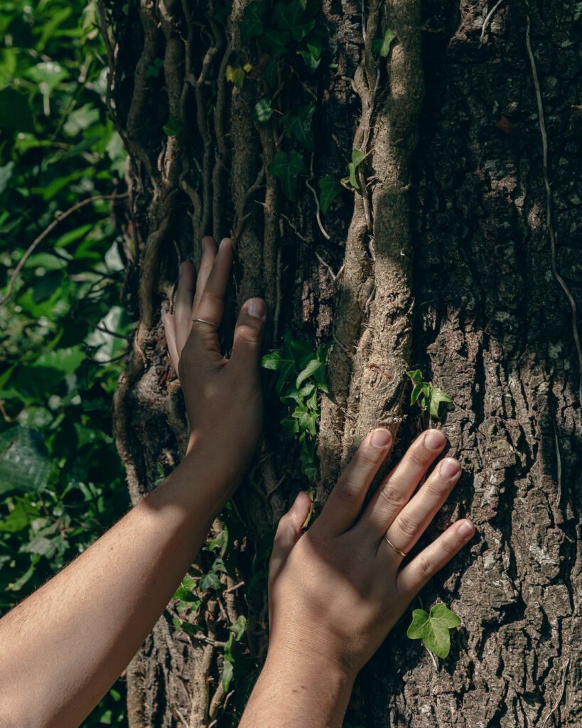 Andrea Guitérrez Psicoterapeuta tocando un arbol