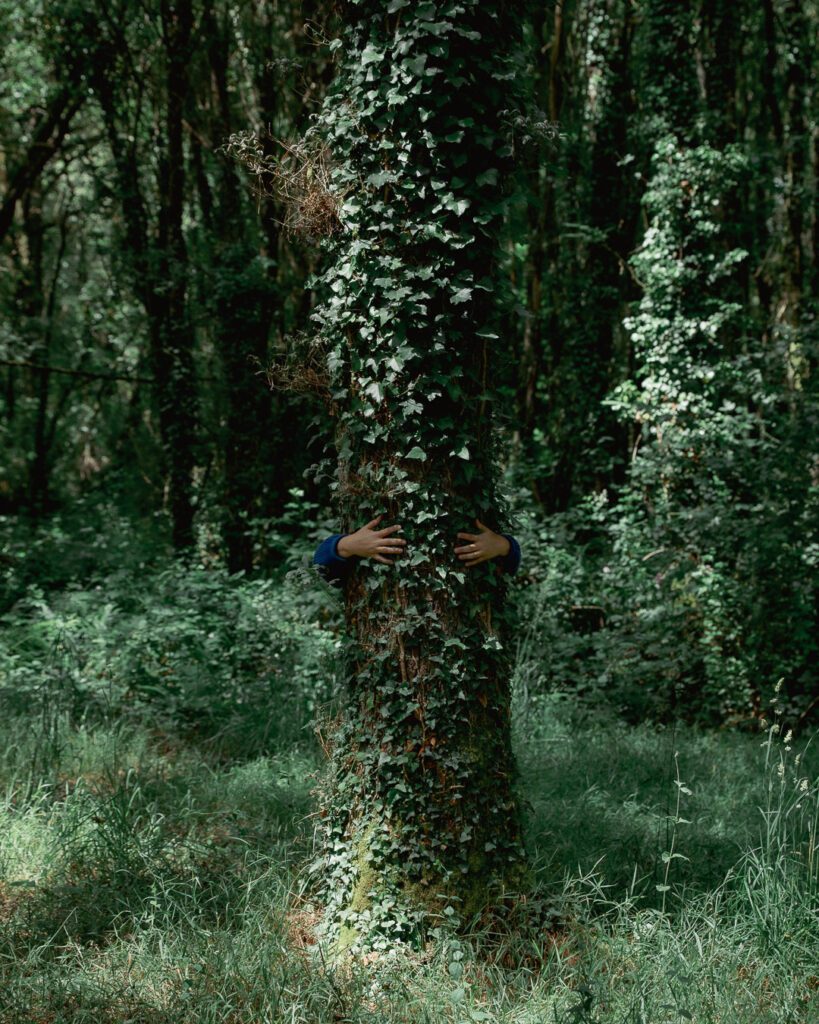 Andrea Guitérrez Psicoterapeuta abrazando un arbol